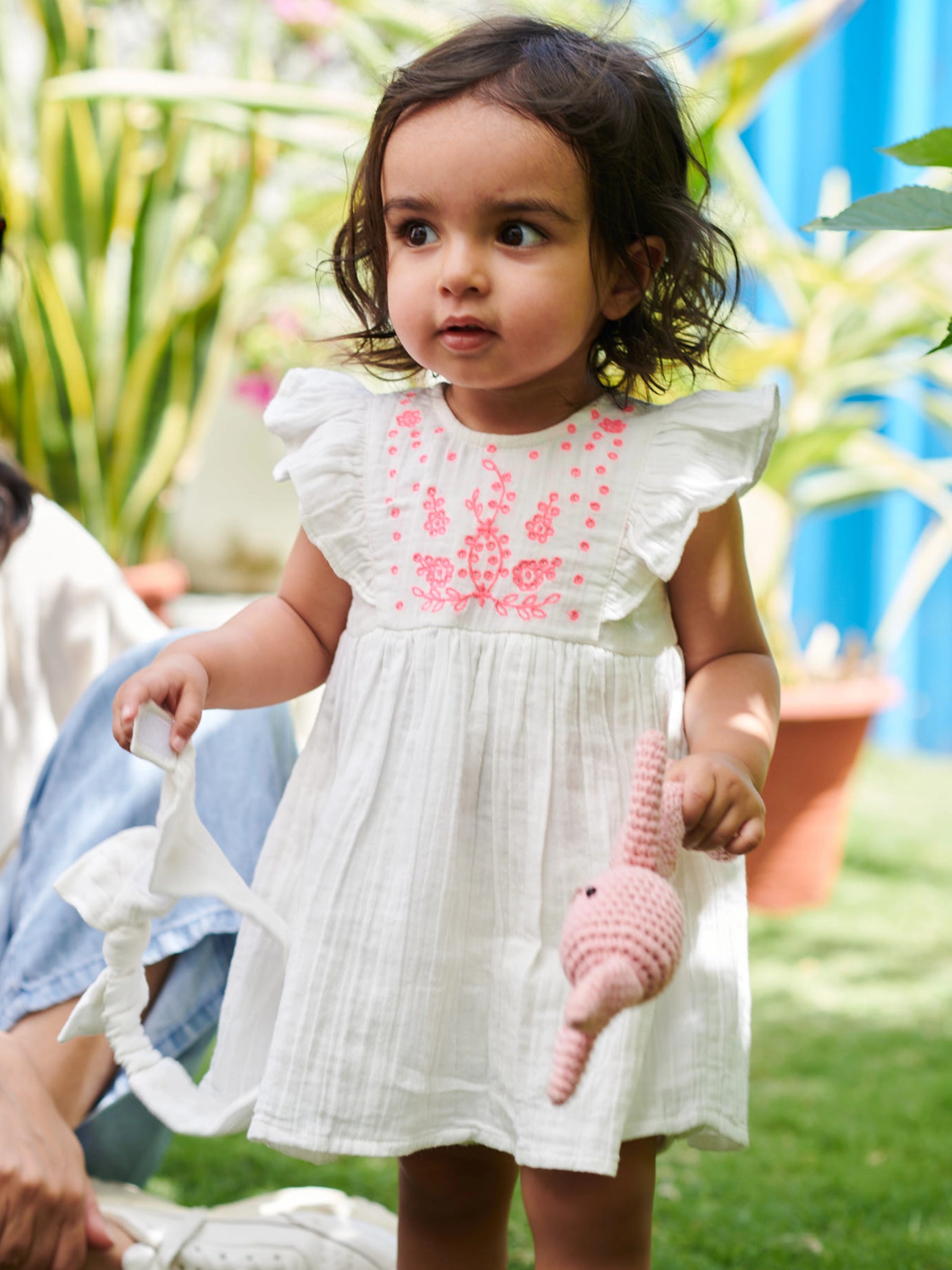 Pink Pop White Dress Somersault