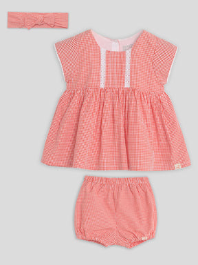 Red Gingham Dress with Bloomers Somersault