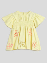 Yellow Embroidered Floral Dress Somersault