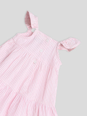 Pink Gingham Embroidered Dress Somersault