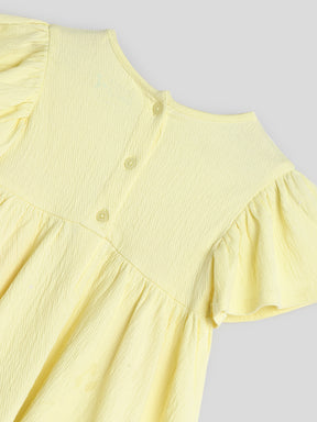Yellow Embroidered Floral Dress Somersault