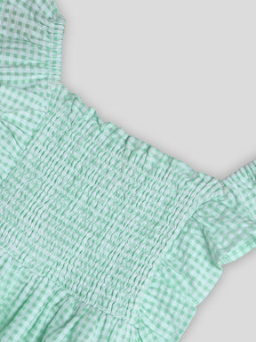 Mint Gingham Dress with Bloomers Somersault