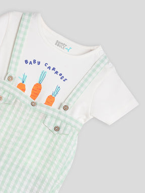 Gingham Dungaree and Carrots Tee Somersault