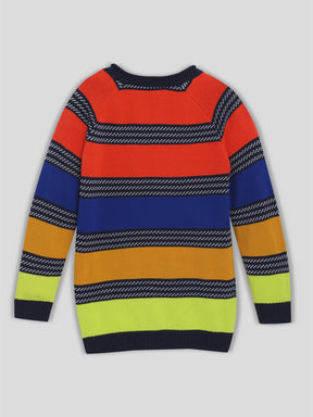 Multicolour Horizontal Stripe Pullover Somersault