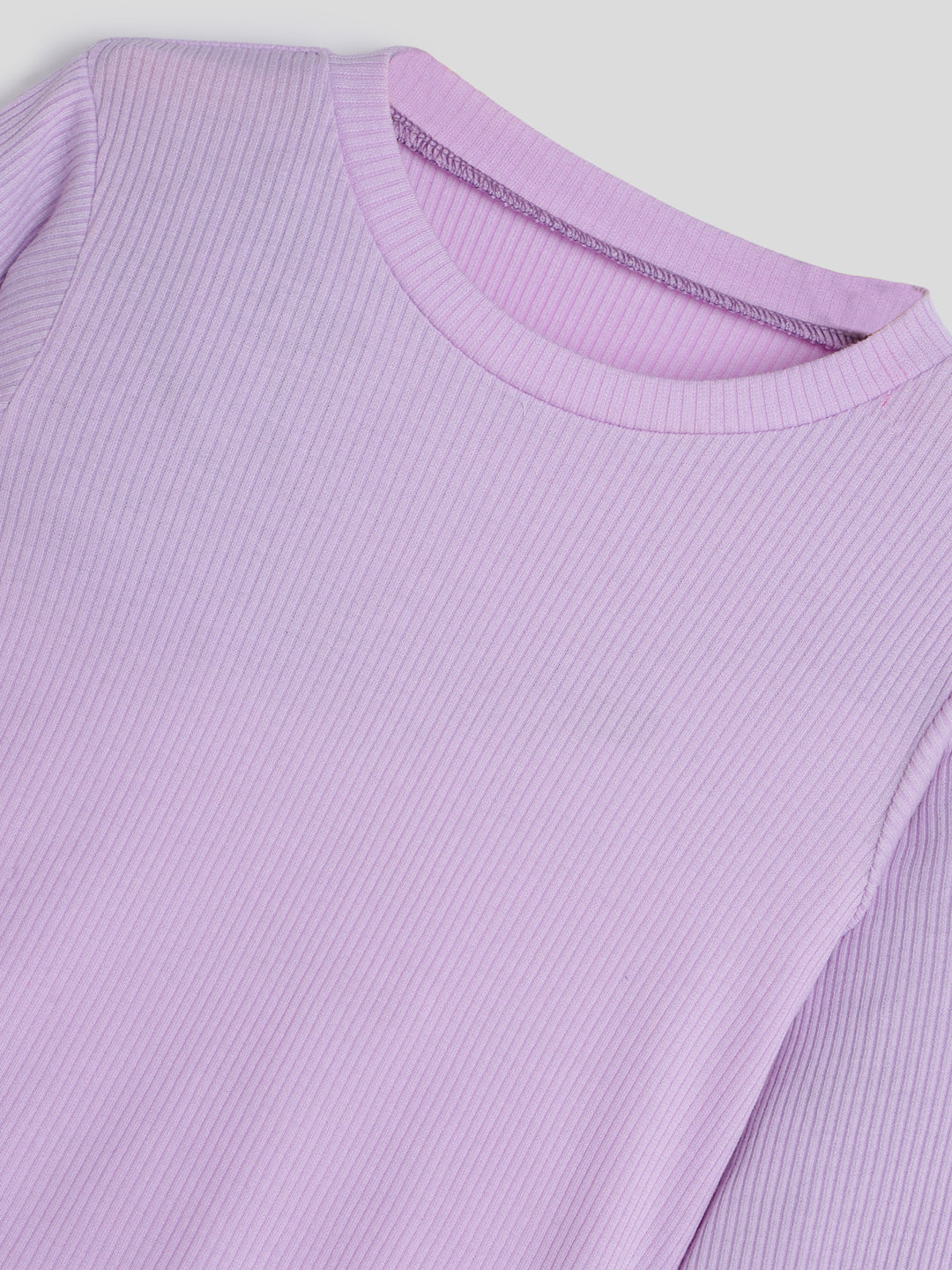 Basic Girls Knitted Tee- Lilac Somersault