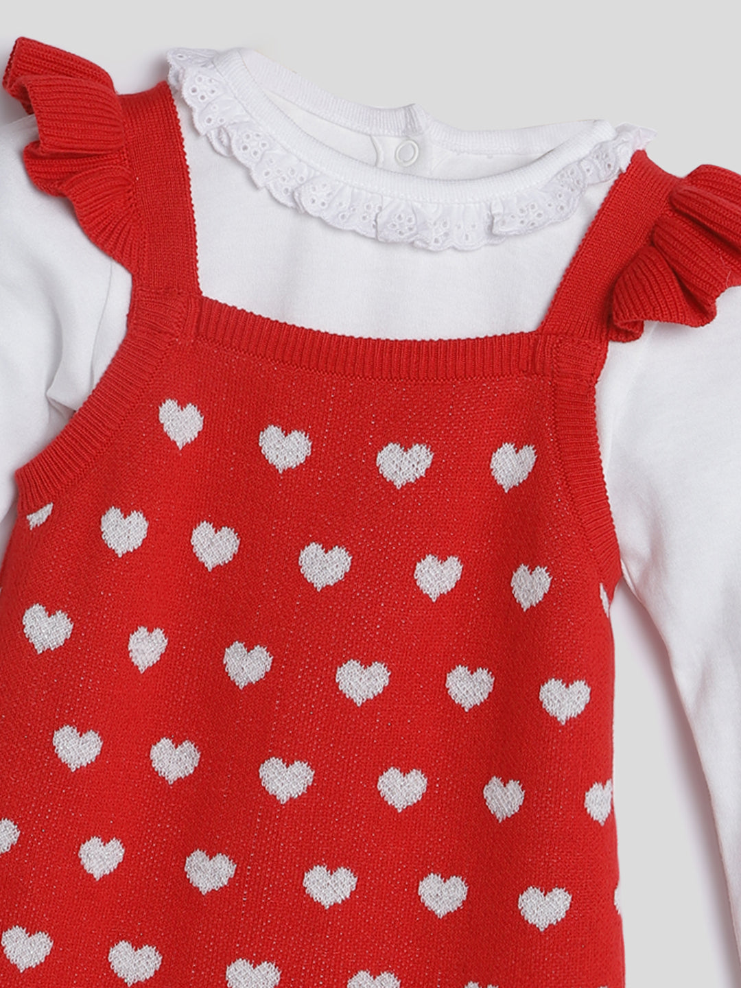 Red Heart Sweater Dress With Tee and Tights Somersault