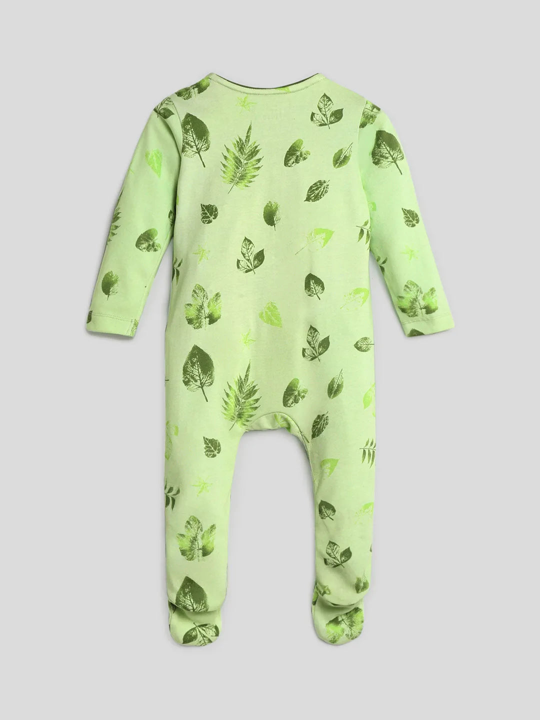 Leafy Footed Cotton Sleepsuit