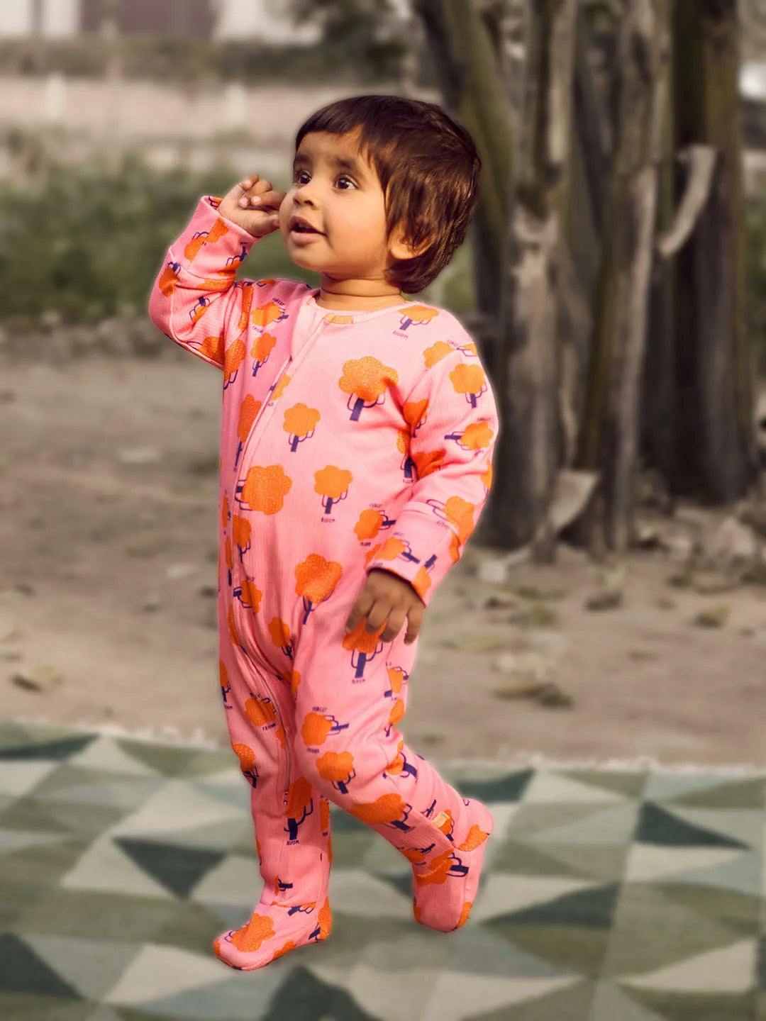 Bloom Footed Cotton Sleepsuit