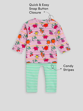 Fun Veggies Cotton Tee & Pants Set