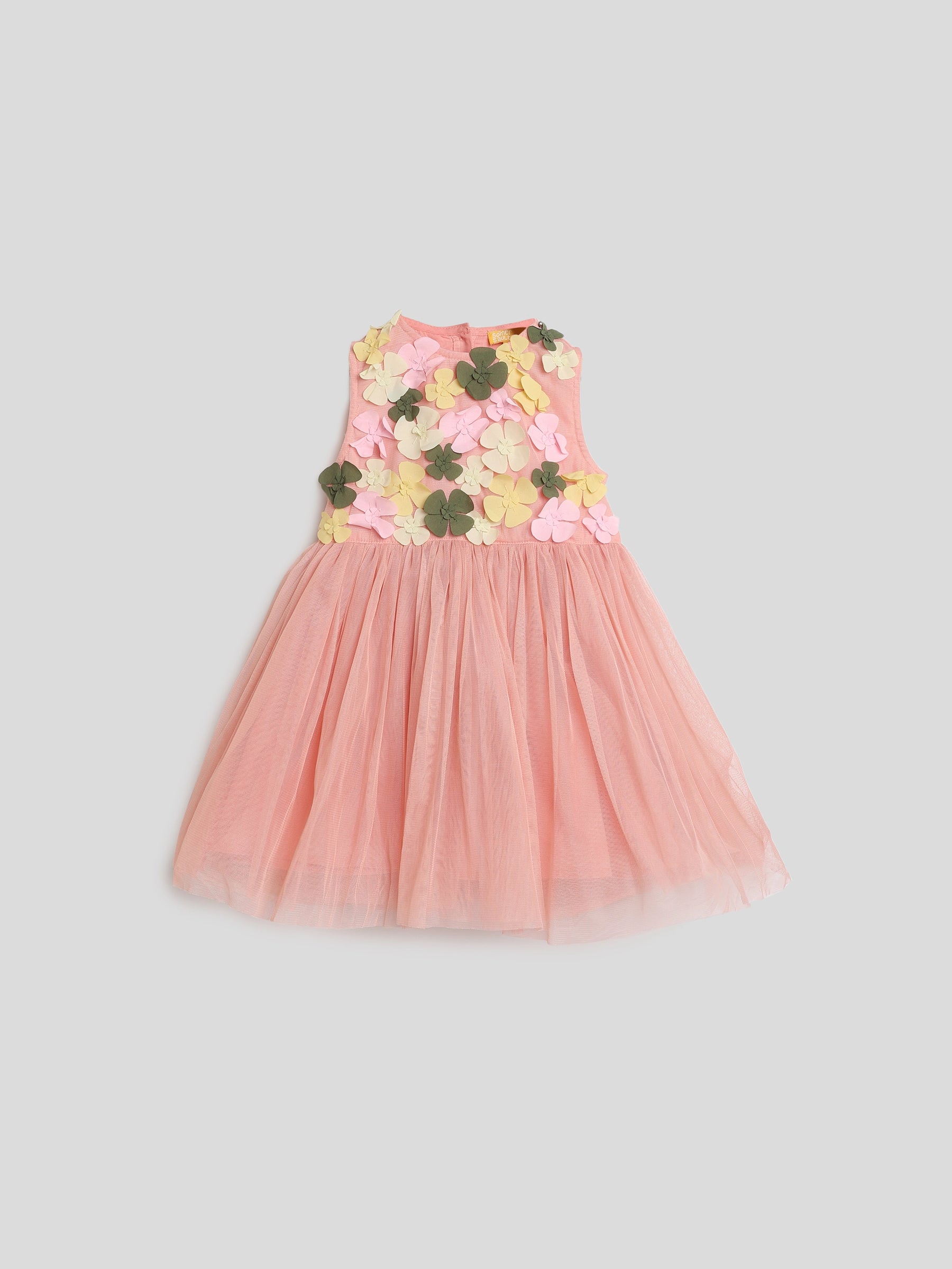 Pink Floral Tulle Dress Somersault